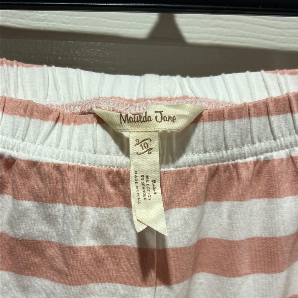 Striped Pink and White Ruffle Pants Girls Matilda Jane Size 10 Like new - Picture 3 of 4